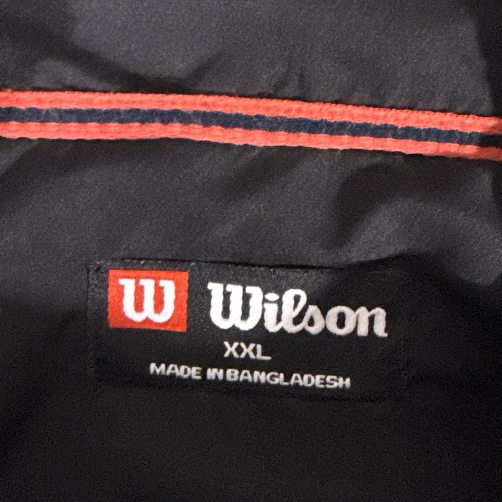 Wilson Tennis Jacket Mens Size XXL Black Red Full Zip Striped Skater Active